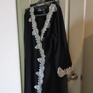 Black Dress with White Lace Trim